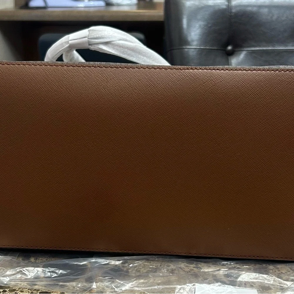 Michael Kors Dark Brown and Tan Tote Bag